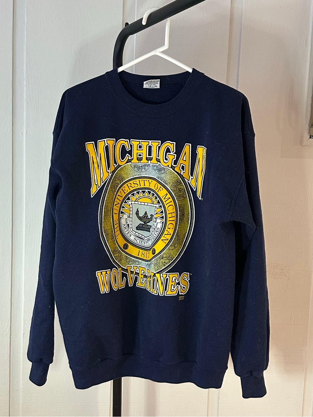 Vintage Michigan Wolverines Sweatshirt 90s University Seal Made USA L